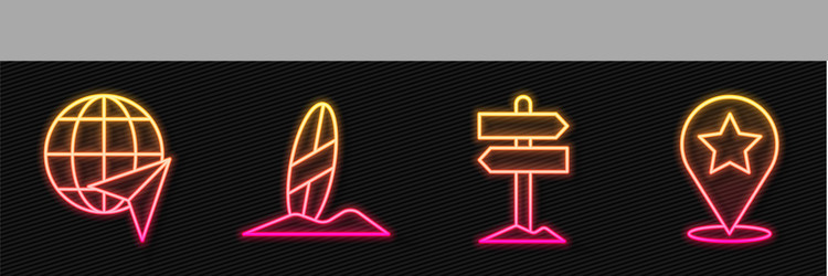 set line road traffic signpost globe with flying vector image