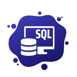 SQL Database Icon - Computer & Data vector image