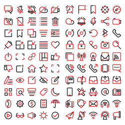 user interface icon set include vector image
