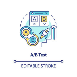 A b test blue gradient concept icon Royalty Free Vector