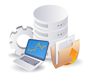 business analyst folder database flat isometric 3d vector image