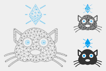 Ethereum crypto kitty mesh wire frame model vector