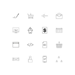 Interface linear thin icons set outlined simple vector