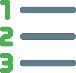 number list format in acending sequence order vector image