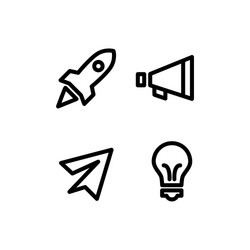 Set linear startup icons design isolated vector