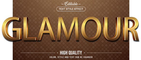 Editable text style effect - glamour theme vector