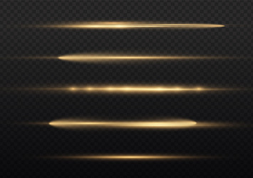 Horizontal light ray flash yellow line Royalty Free Vector