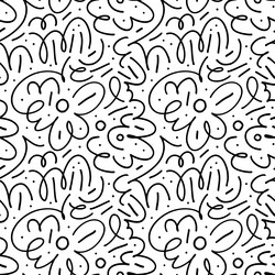 seamless pattern with thin organic curved lines vector image