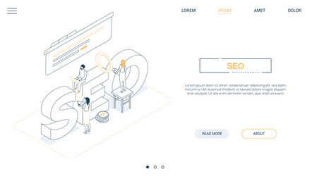 seo optimization - line design style isometric web vector image