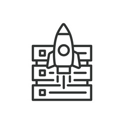 server startup icon in line design servers vector image