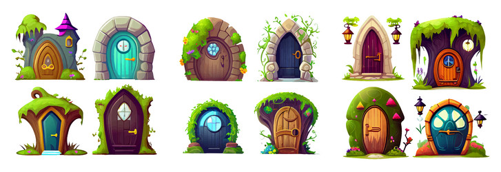 Set of portal ui game level up vector