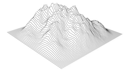 curve lines in shape part mountain range vector image