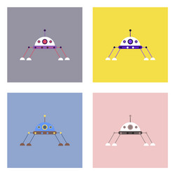 flat icon design collection spaceship vector image