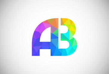 Initial letter a b low poly logo design template Vector Image