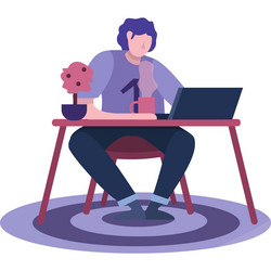 man programmer work on laptop icon vector image