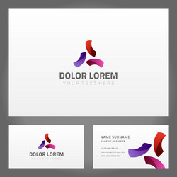 Multicolored Curved Strips Abstract Set vector image