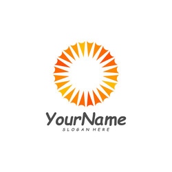 Letter d with sun rays logo design Royalty Free Vector Image
