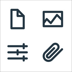 user interface line icons linear set quality vector image