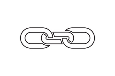 Chain link icon connection sign linked interface vector