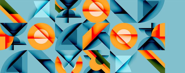 circles squares lines abstract background vector image