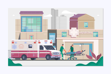 Medicine ambulance concept in flat style vector