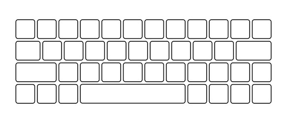 computer keyboard button layout template vector image