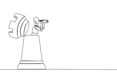 continuous one line drawing a robot emerges from vector image