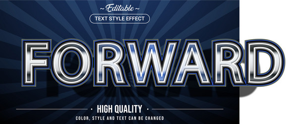 Editable text style effect - forward theme vector