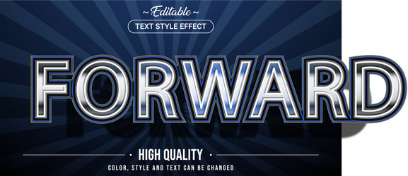 editable text style effect - forward theme vector