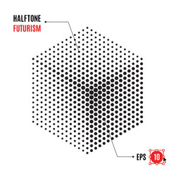 halftone cube futuristic background logo elements vector image