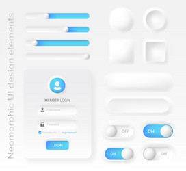 Neomorphic UI Elements - Login & Buttons vector