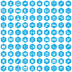school 100 icons universal set for web and ui vector image