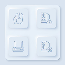 set line computer mouse case router vector image