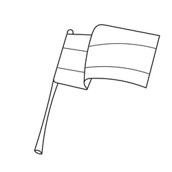 Simple coloring page flag icon isolated on white vector