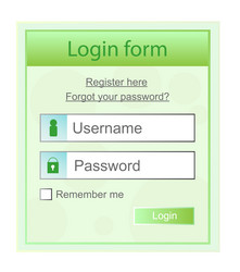 Template of login form - webdesign element vector