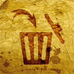 trash bin flat modern web button and space vector image