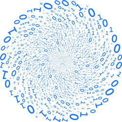 binary digits swirl twist vector image