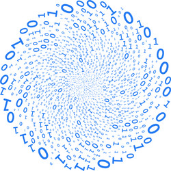 Binary digits swirl twist vector