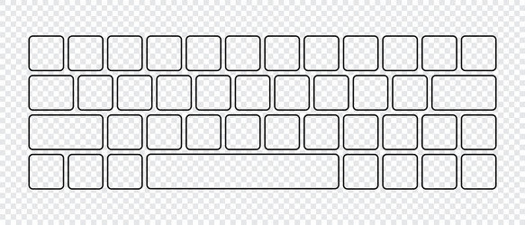 computer keyboard button layout template vector image