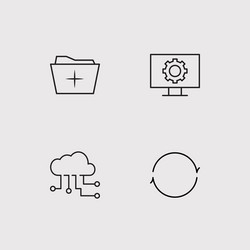 data analytics simple linear icons set outlined vector image