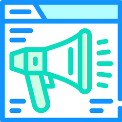 Loudspeaker on web site color icon vector
