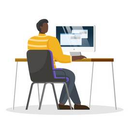 Man Working on Computer vector image