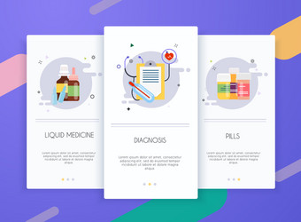 Onboarding screens user interface kit for mobile vector