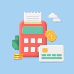 payment concept machine and credit card vector