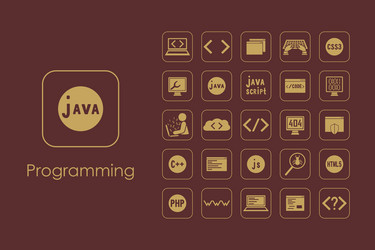set of programming simple icons vector image