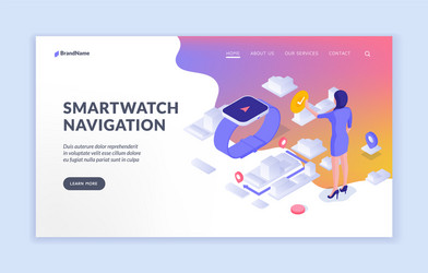 smart watch with navigation app finding right vector image