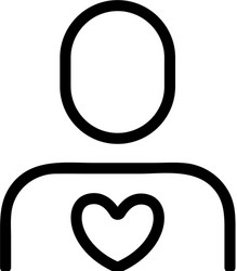 Volunteer assistant icon isolated contour vector