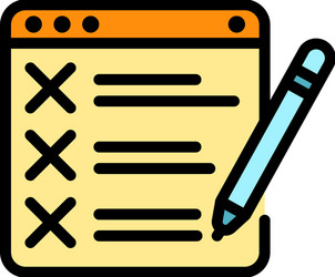 web to do list icon color outline vector image