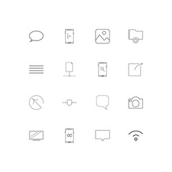 Network and database simple linear icons set vector