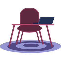 office desk table with computer for work flat icon vector image